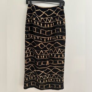 Vintage Jones New York Women's Black and Tan Skirt